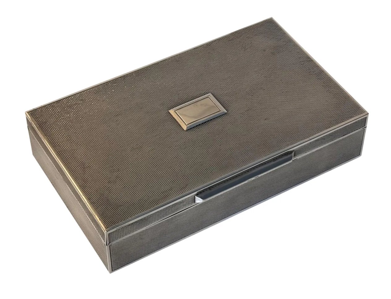 Antique German Art Deco 800 Sterling Silver Box With Macassar Wood