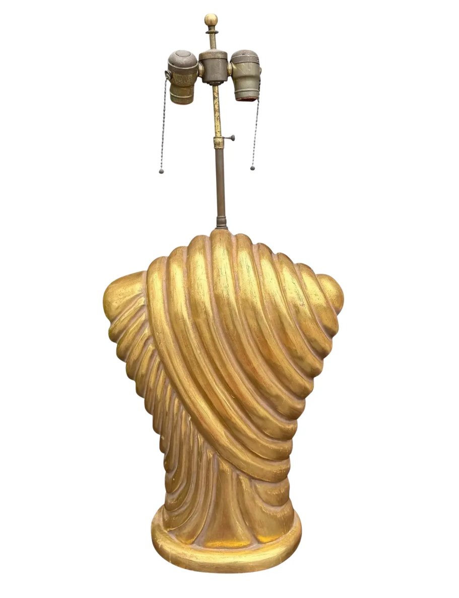 Modern Designer Giltwood Torso Yellow Gold Table Lamp 1 of 2