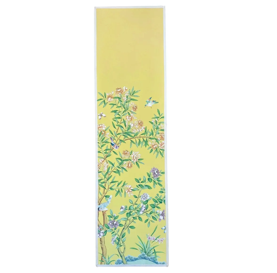 Huge Gracie Wallpaper Yellow Chinoiserie Botanical Painting Panel - #5 of 6