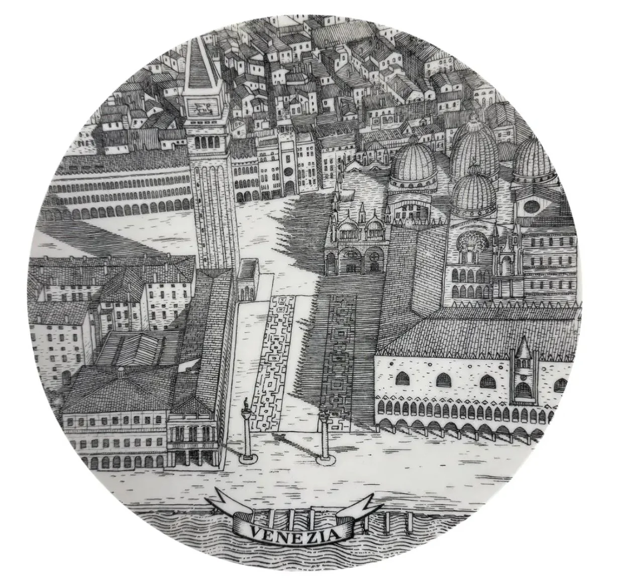 Piero Fornasetti Milano Italian Post Modern Venice City Cabinet Plate