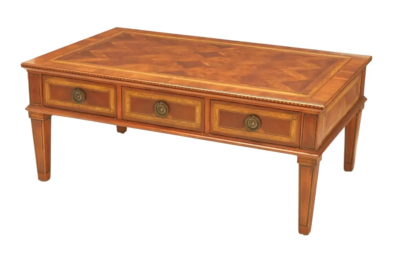 Alfonso Marina Ebanista Marquetry Inlaid Coffee Cocktail Table