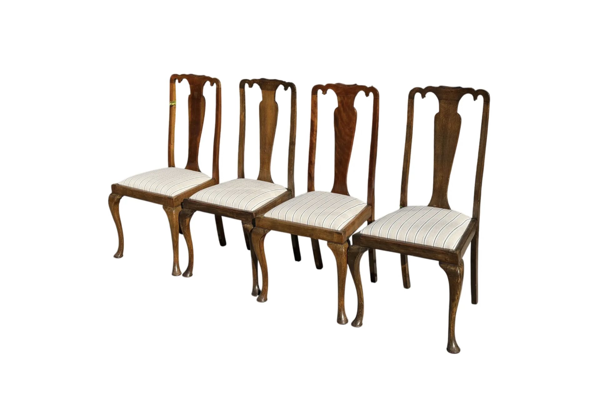 Set of 4 Antique Queen Anne Chair Style Dining Chairs