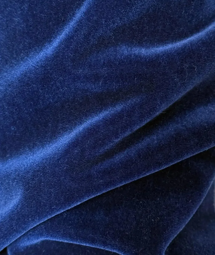 Scalamandre Sapphire Blue Silk Mohair Fabric - by the Yard