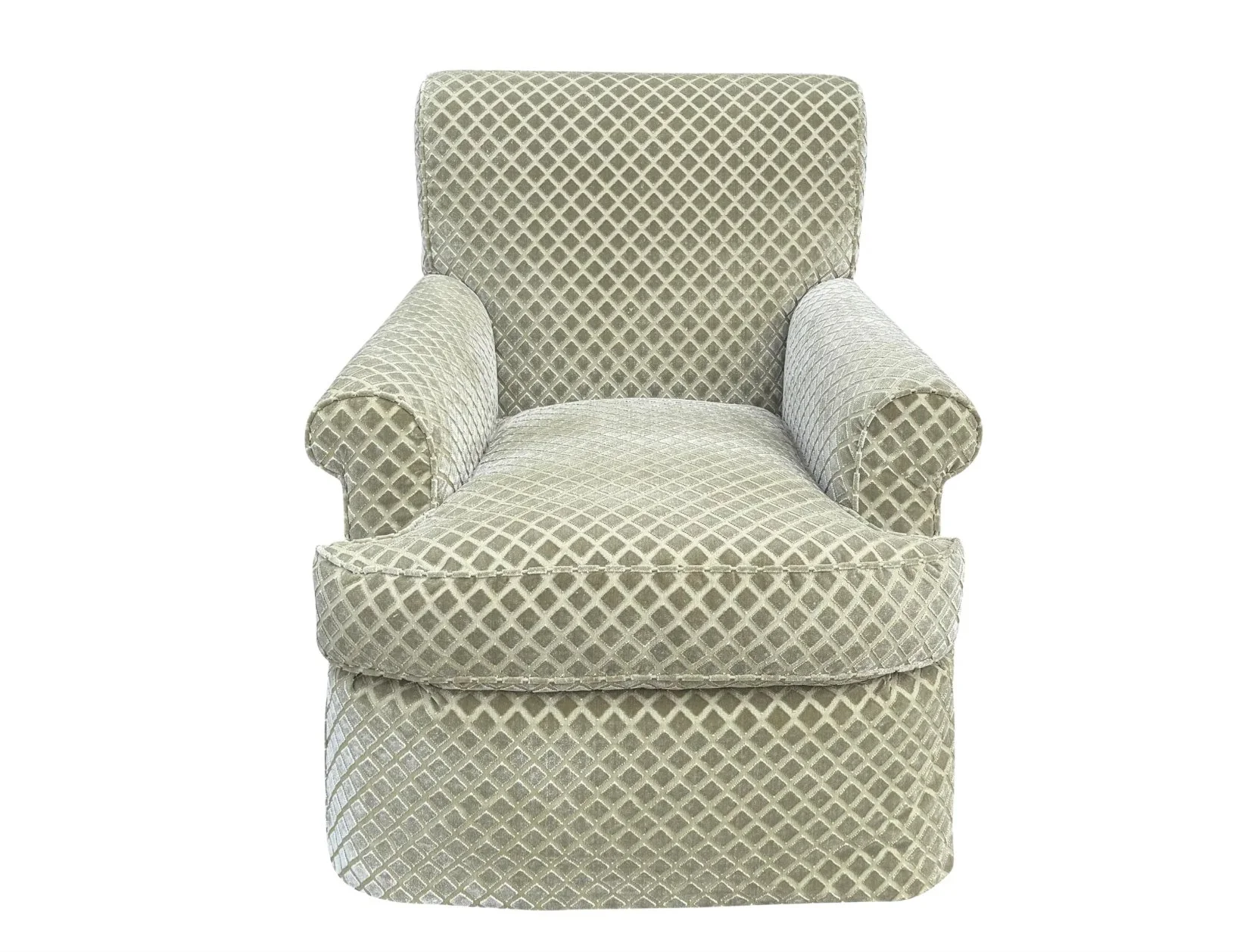 Modern Nancy Corzine Fully Upholstered Cut Velvet Club Chair