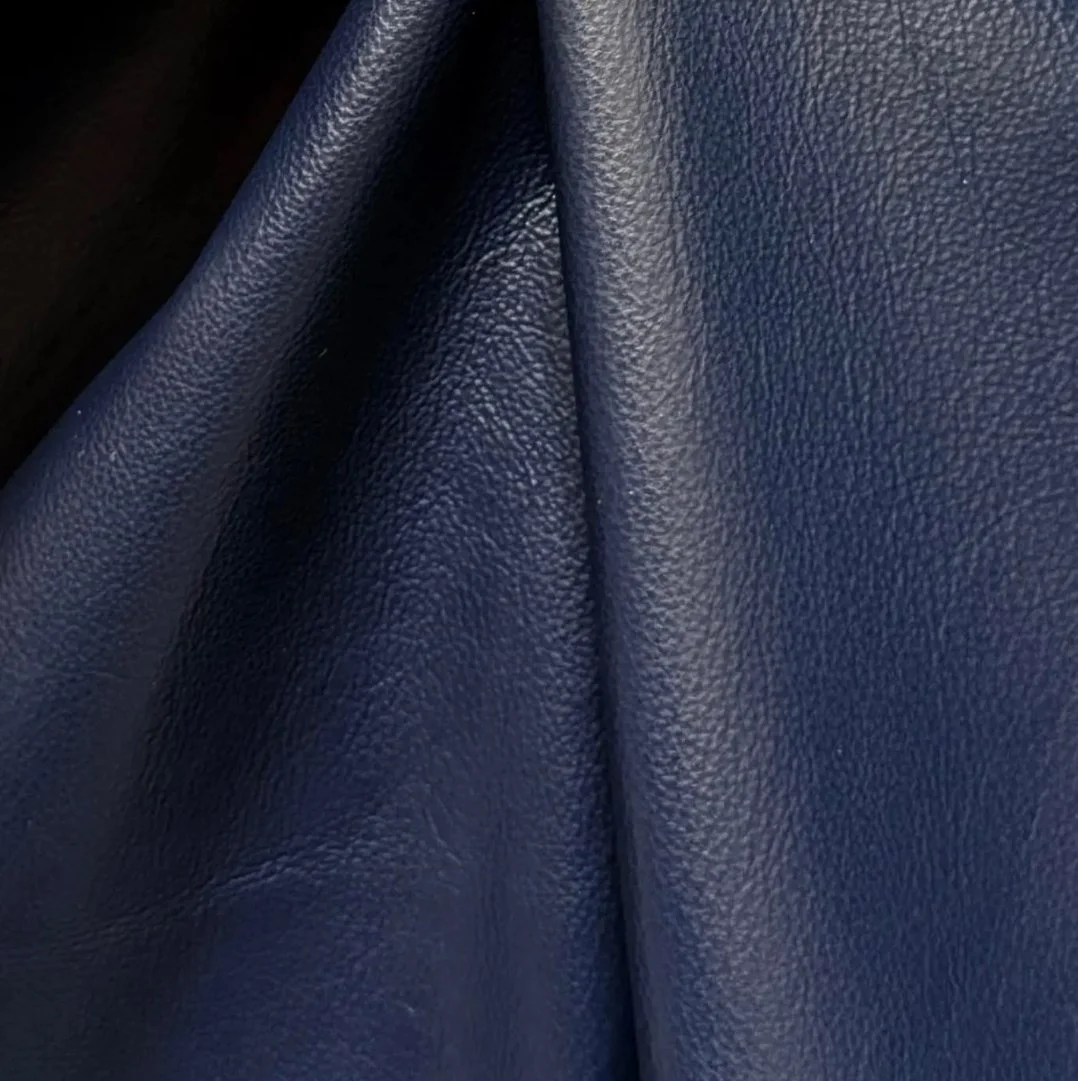 45 Sf Navy Blue Italian Designer Leather Hide