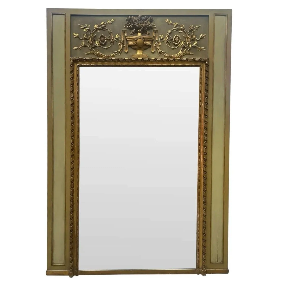 Huge Antique Neoclassical Giltwood Tremeau Mirror