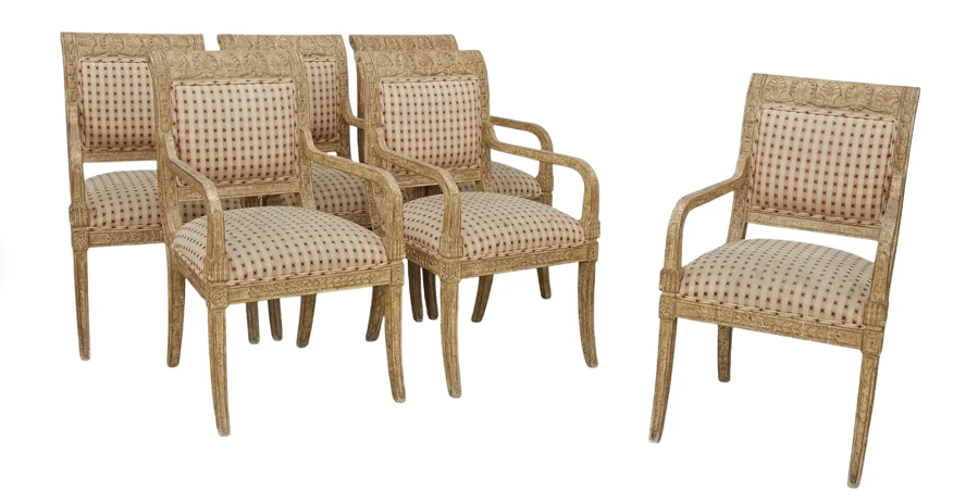 Set of 6 Pierre Deux French Country Dining Arm Chairs