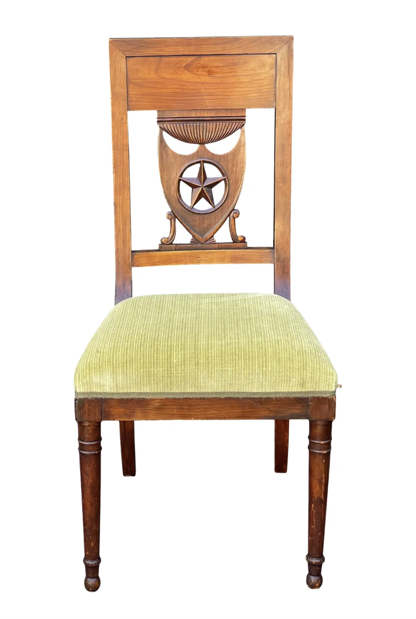 Antique Early 19th C Swedish Empire Star & Shield Side Chair 1 of 4