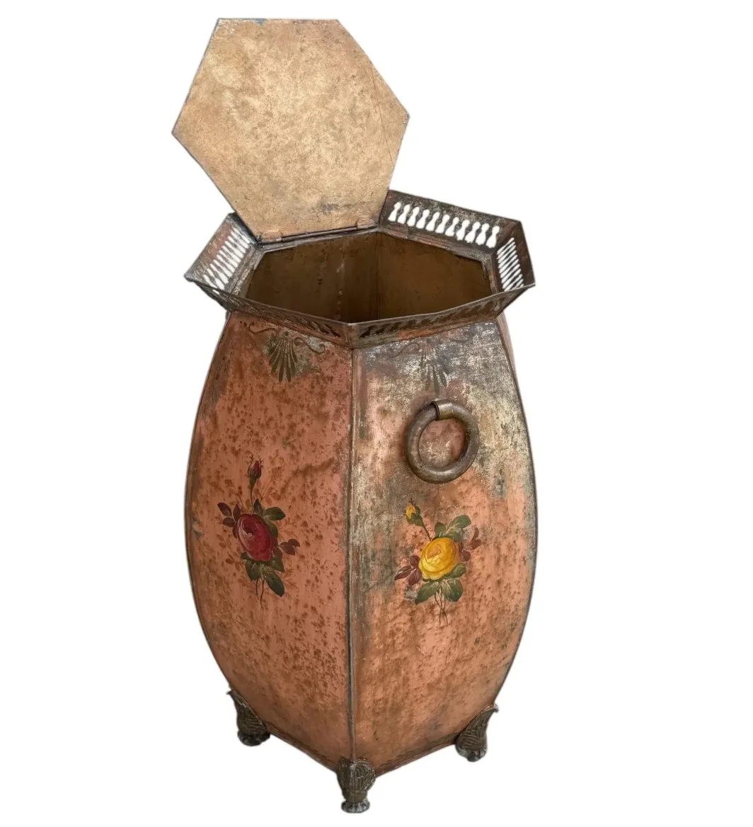 Antique Hand Painted Tole Umbrella Cane Stand