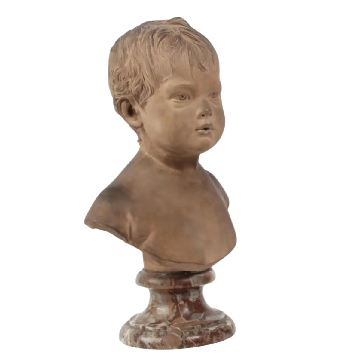 18th C Style French Terracotta Bust of a Boy by Jean-Antoine Houdon (1741-1828)