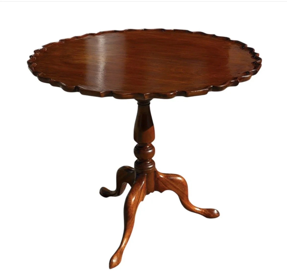 Antique American Chippendale Mahogany Tilt Top Pie Crust Table