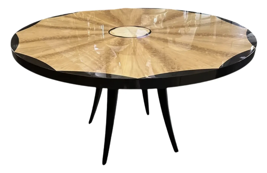 Sally Sirkin Lewis for J. Robert Scott Art Deco Style Inlaid Dining or Center Table