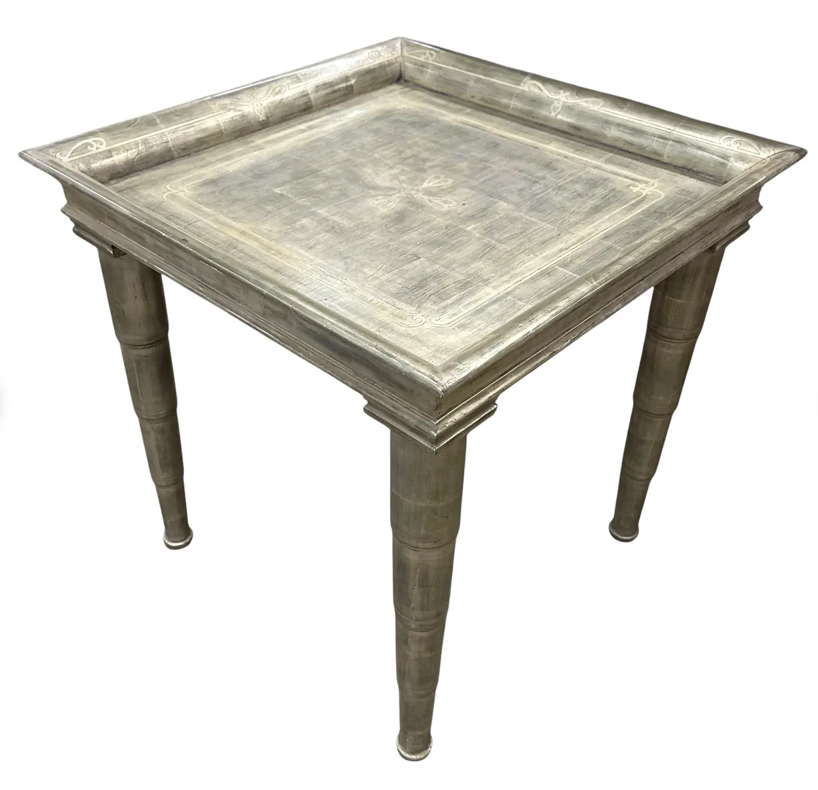 John Hutton for Donghia Silver Giltwood Side Table W Telescope Legs