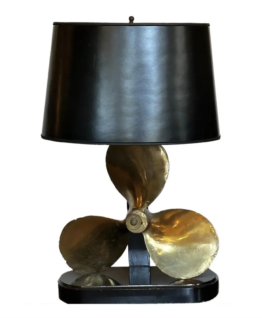 Vintage Brass Propeller Now a Designer Table Lamp