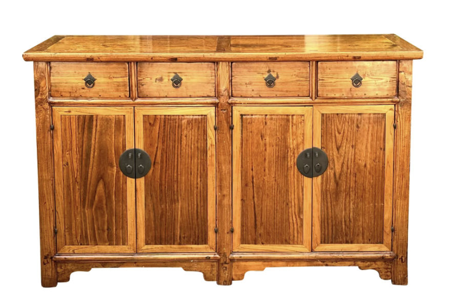 Antique Chinese Elm Tall Sideboard Cabinet Cupboard - Kim3