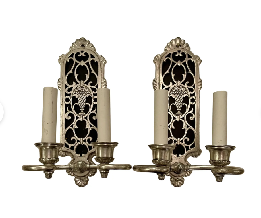 Art Deco Style Remains Lighting Art Deco Silver Wall Light Sconce