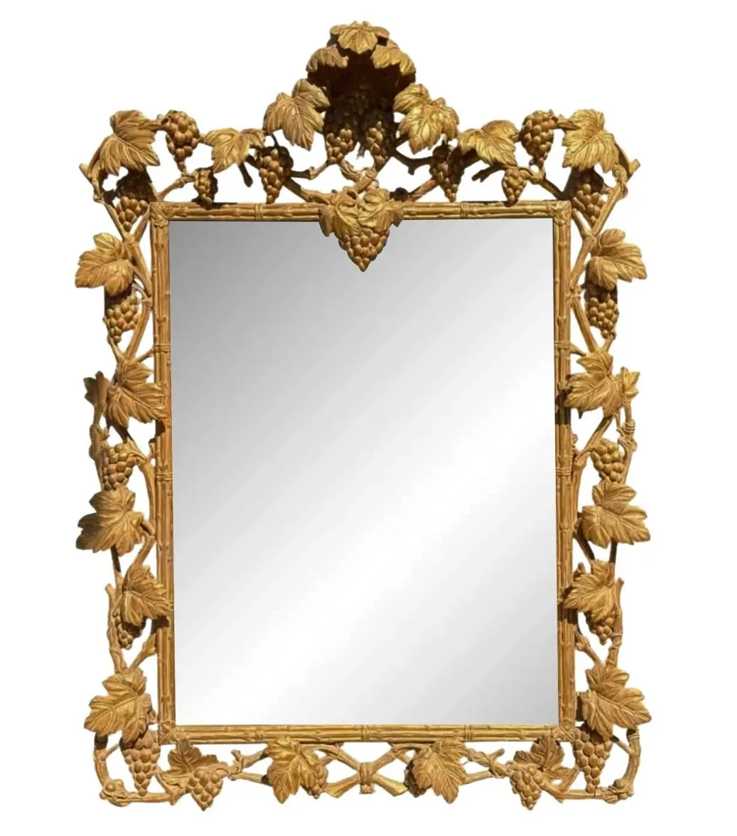 Large 18th C Style Louis XV Giltwood Grape Mirror