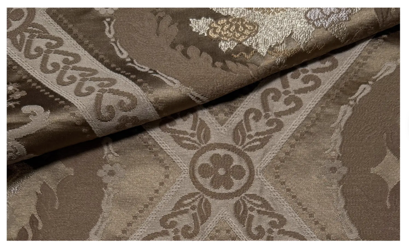 Nancy Corzine Empire Medallion Silk Fabric in Mocha - by the Yard