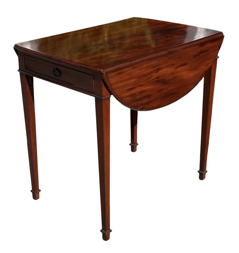 Antique English Mahogany Drop Leaf Side Table