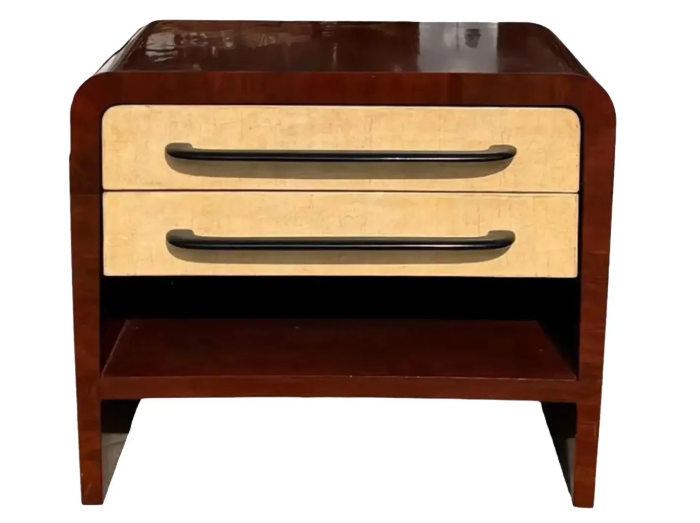 1940s Vintage Italian Art Deco Mahogany Nightstand Commode