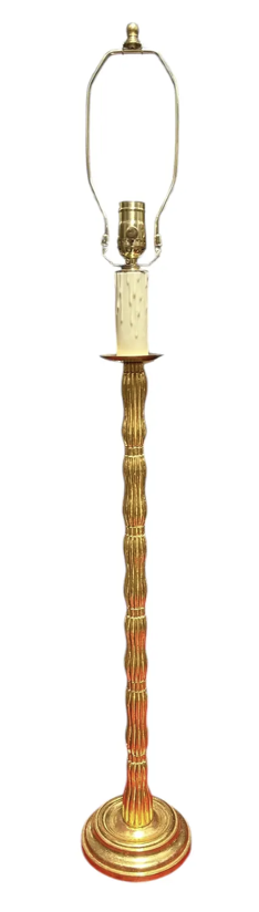 Regency Style Tall Giltwood Candlestick Lamp