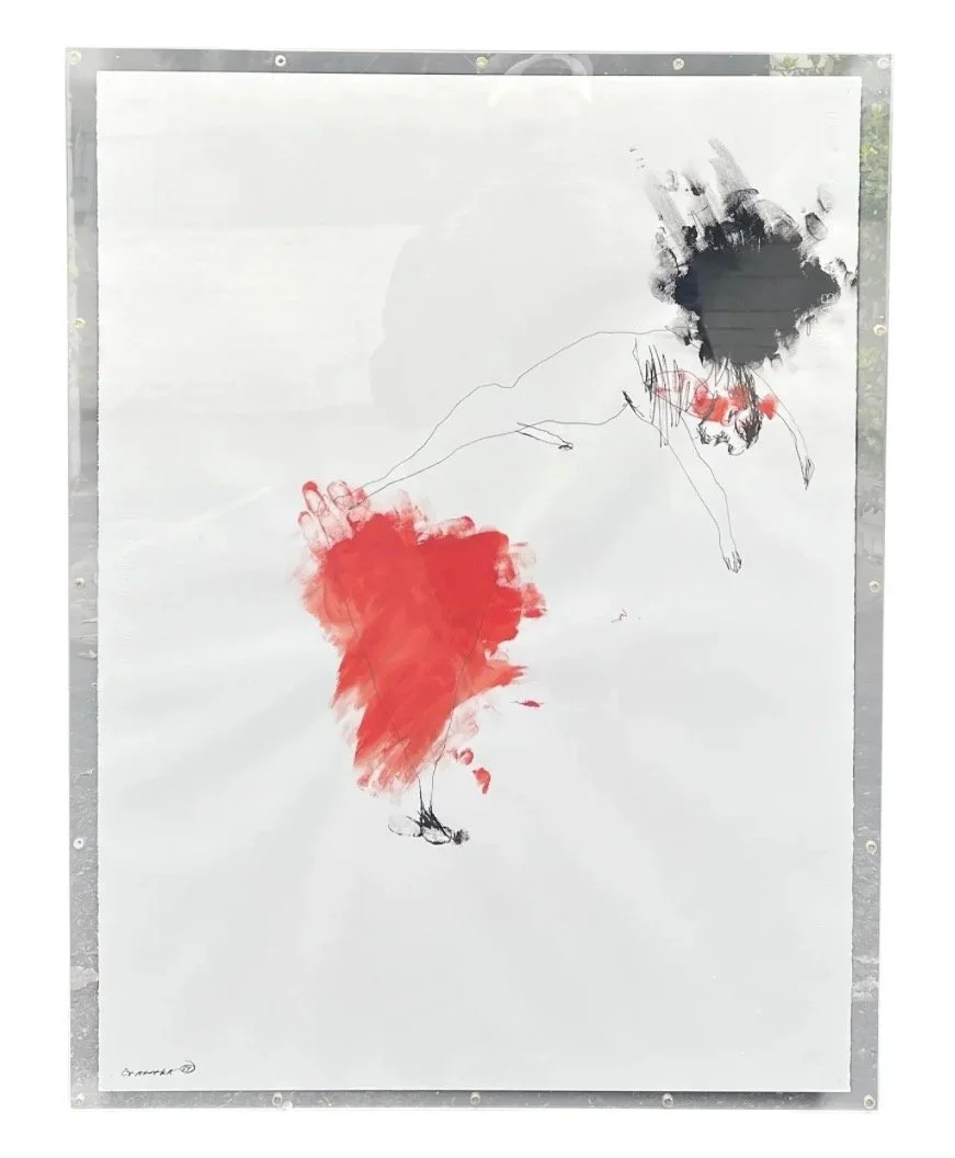 Original Hafftka Expressionist Painting and Ink on Paper