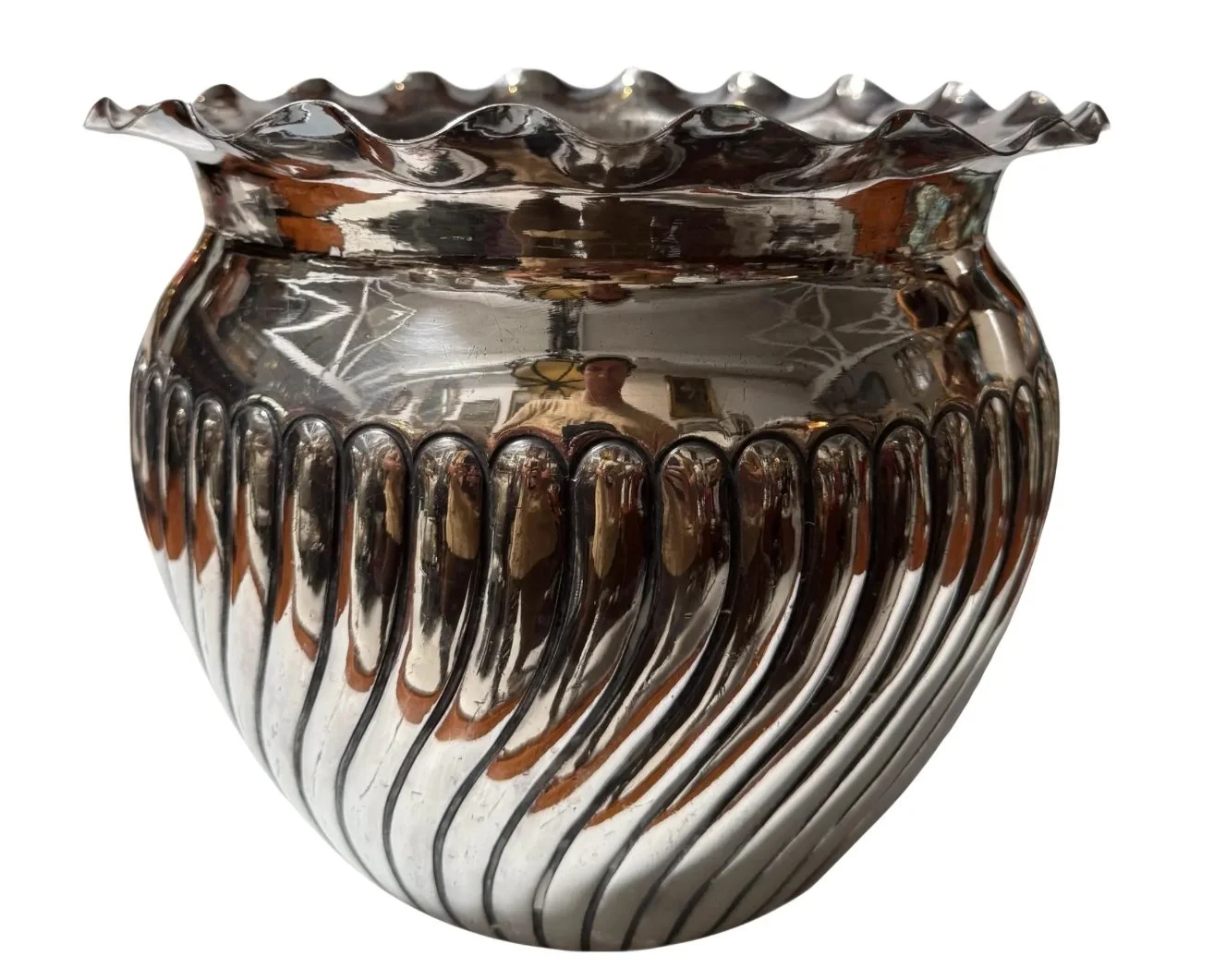 Large Antique Silver Planter Jardiniere - 1 of 2