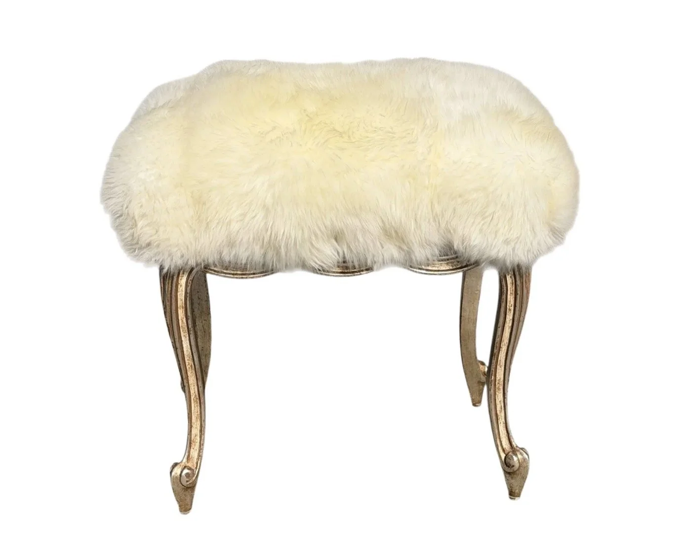 Italian Giltwood Ribbon Taboret Footstool Vanity Bench by Randy Esada Designs