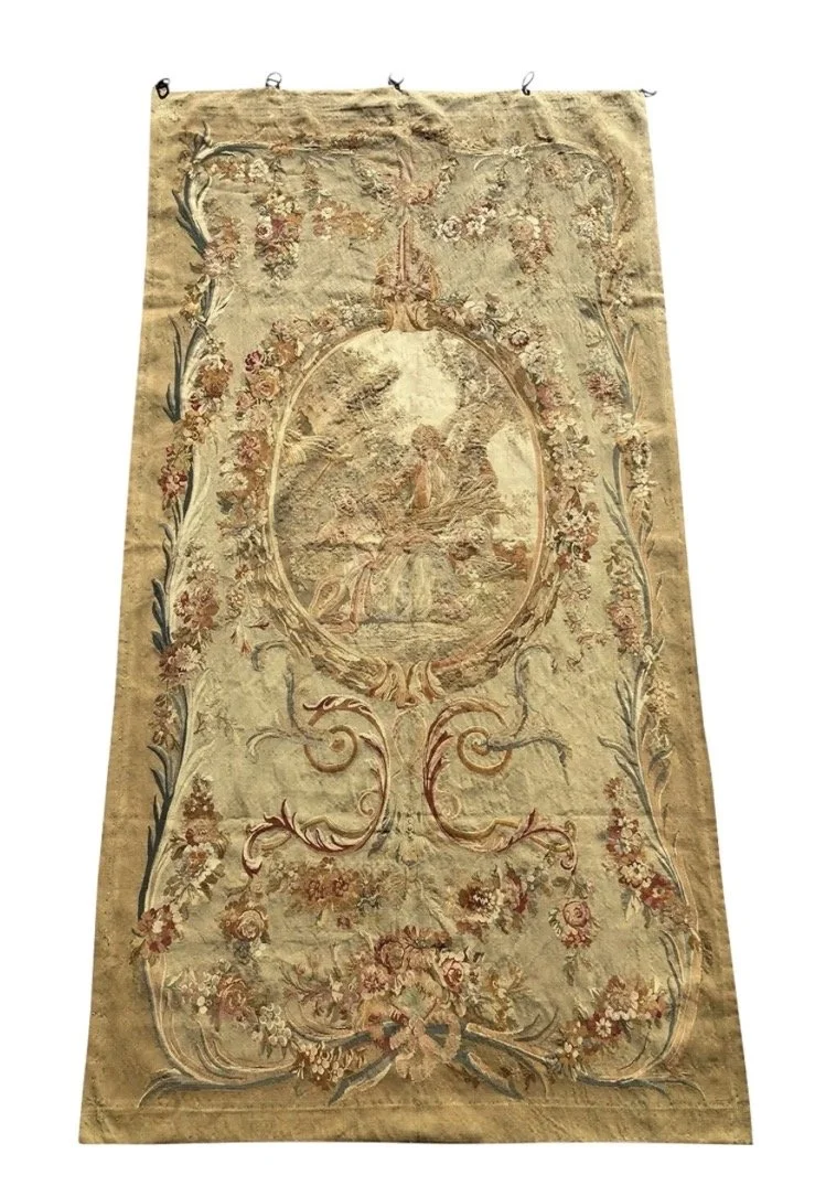 Large Antique 19th C French Aubusson Tapestry