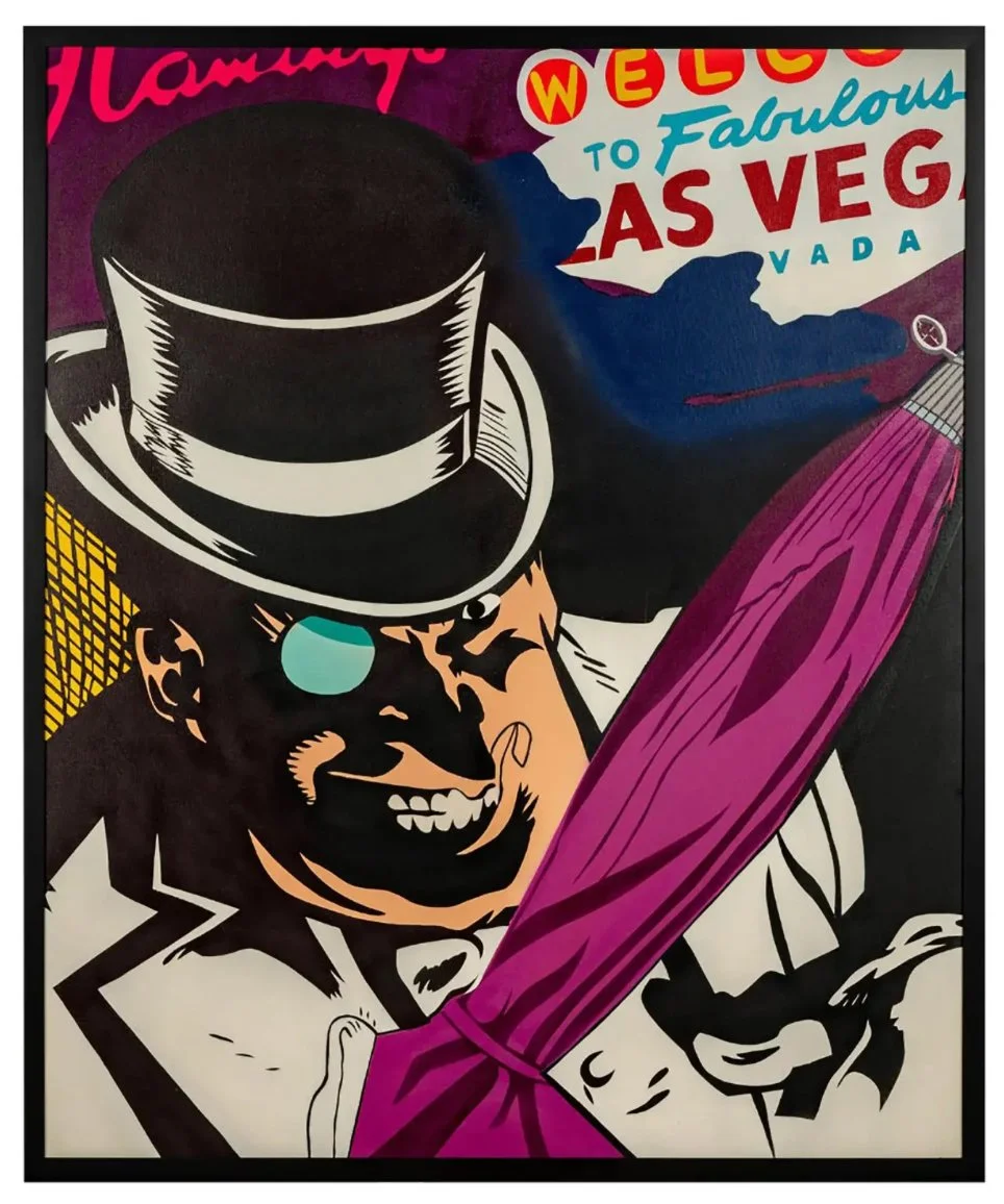 Huge Richard Mirando "Seen" Graffiti Art Painting of the Penguin in Las Vegas