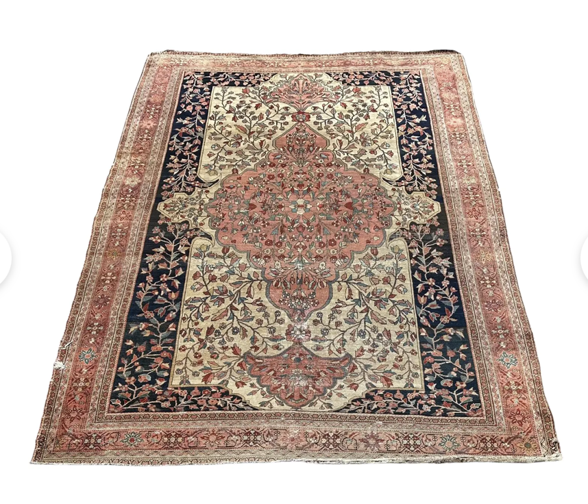 Antique Handmade Persian Tabriz Rug