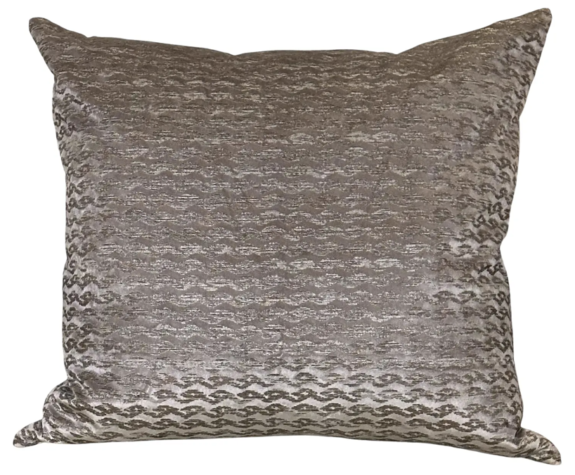 Ebanista Silver Gray Silk Velvet Designer Down Pillow