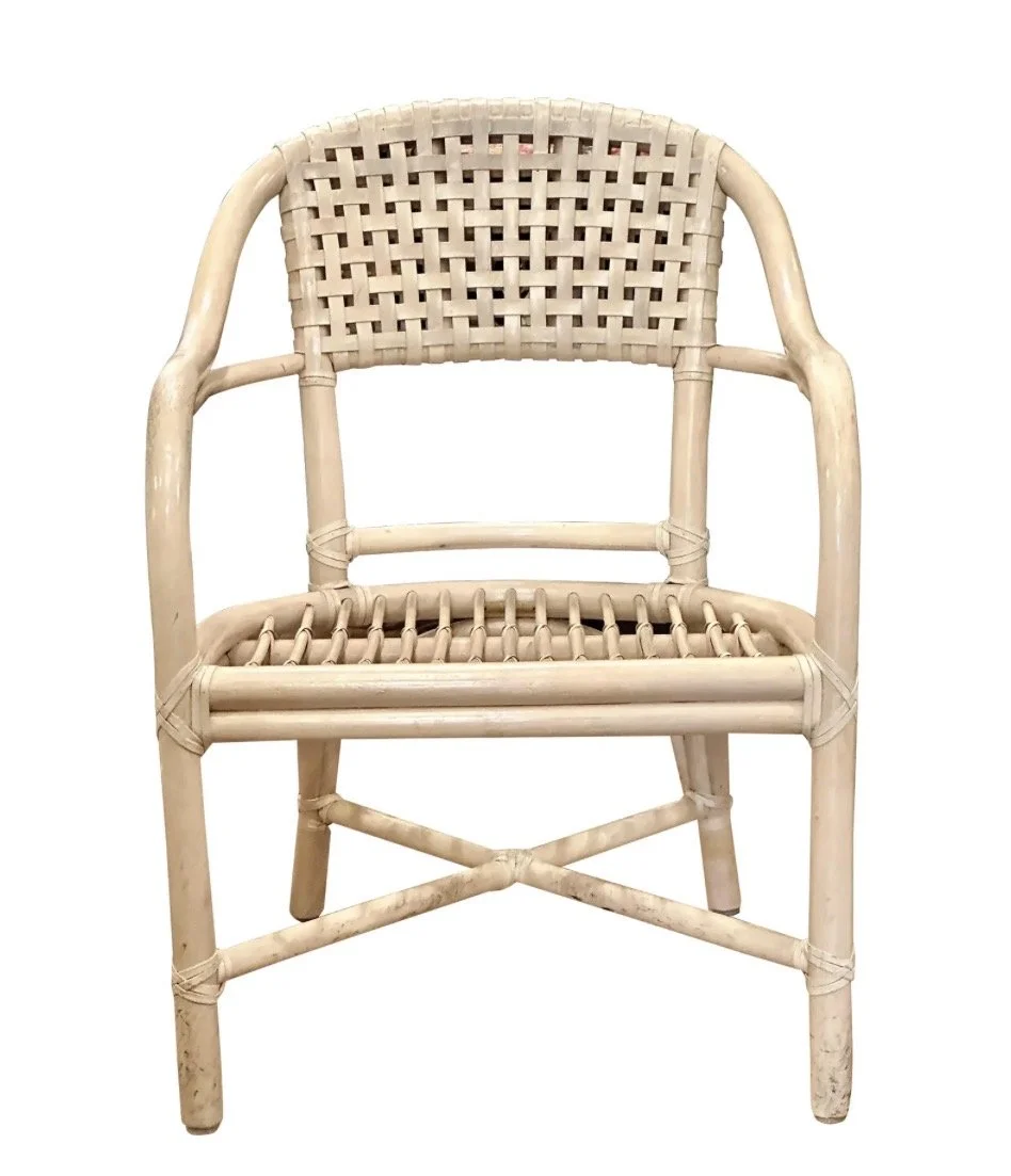 McGuire Furniture Co Bamboo & Woven Leather Arm Chair - 1 of 6