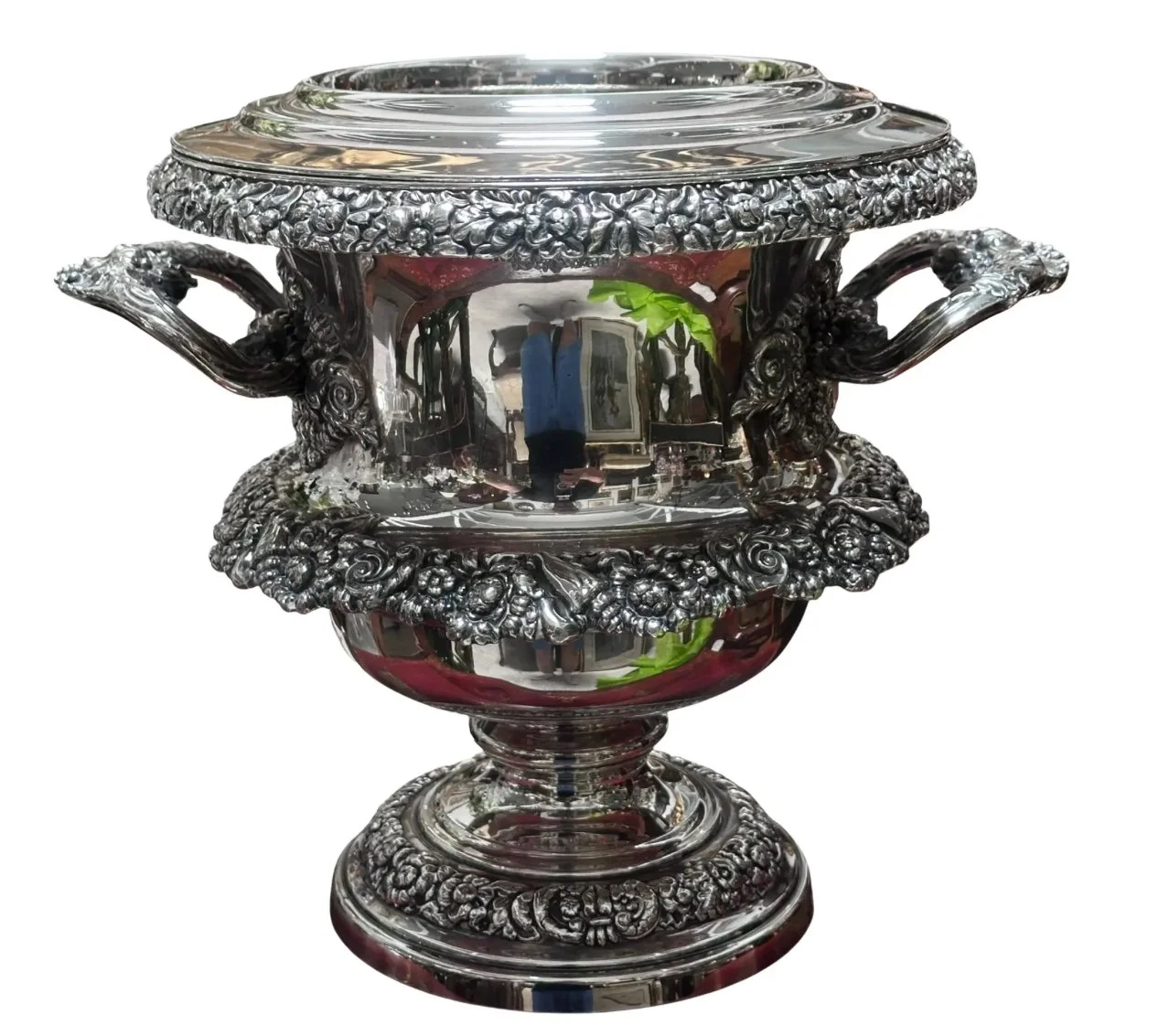 Antique Old Sheffield Plate Regency Style Wine Cooler Bottle Caddy Cache Pot