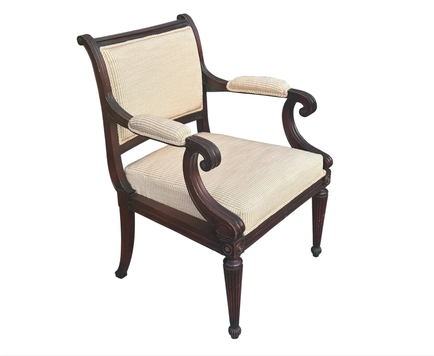 Antique 19c Regency Mahogany Arm Chair