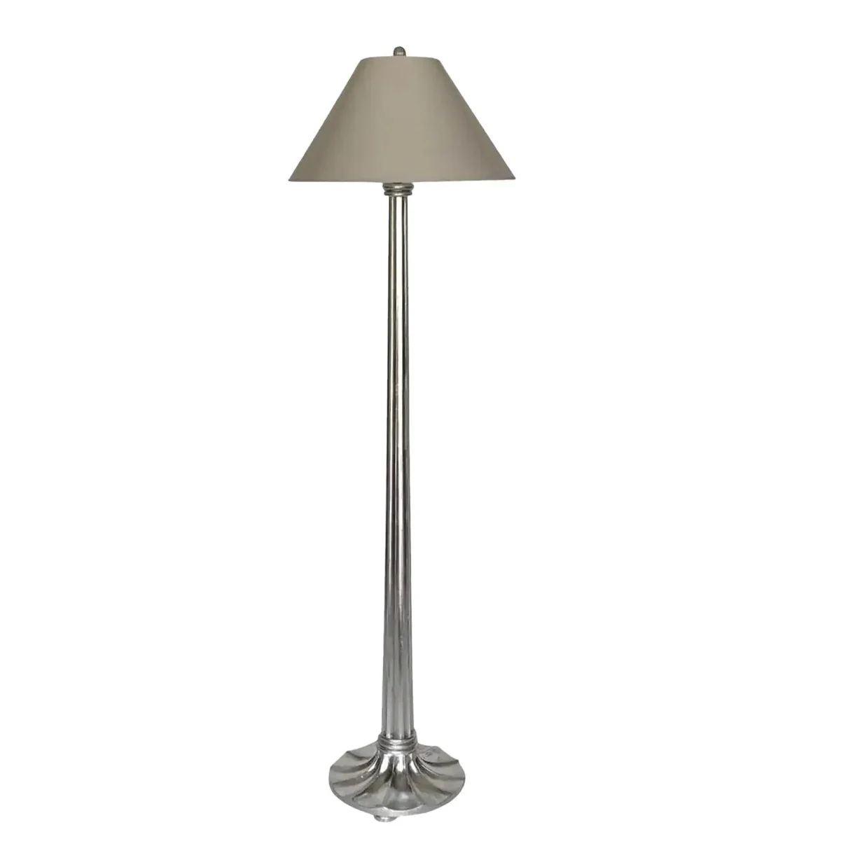 Art Deco Erika Brunson for Dessin Fournir Silver Leaf Giltwood Floor Lamp