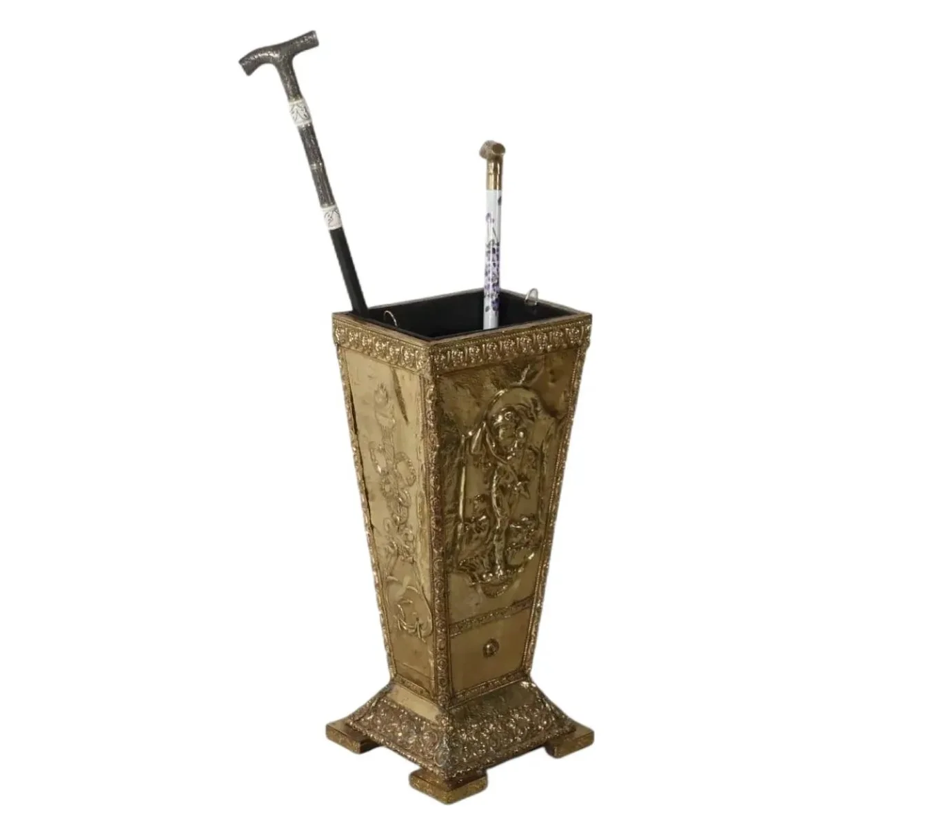 Antique Brass Repose Cane or Umbrella Stand