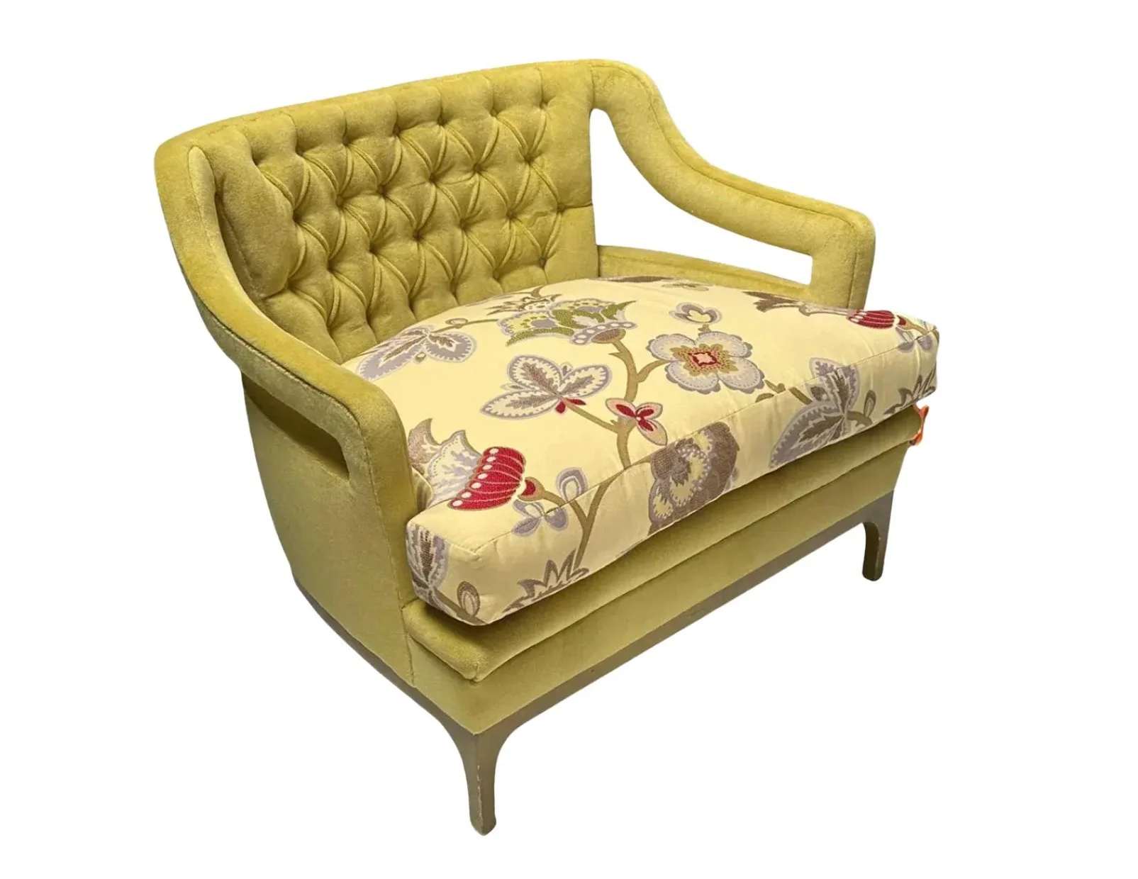 Vintage 1963 Diskin Art Modern Designer Mohair Club Chair