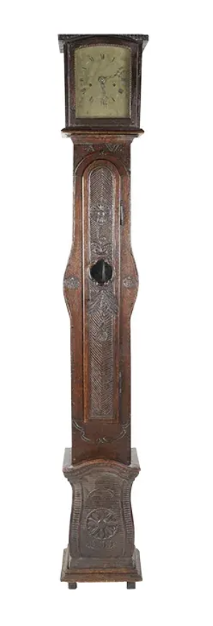 Antique Georgian Carved Oak Tall Case Grandfather Clock - Charles Frodsham London