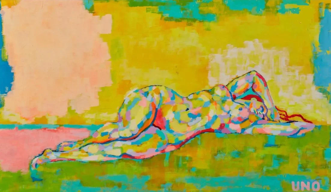 Modernist Nude Oil Painting by Uno - The Birth of Venus
