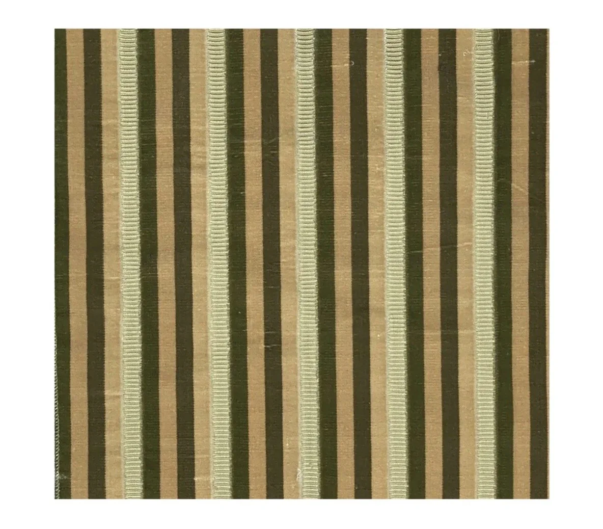 Modern Nancy Corzine Valentine Silk Stripe Cut Velvet Fabric - Endive - By the Yard