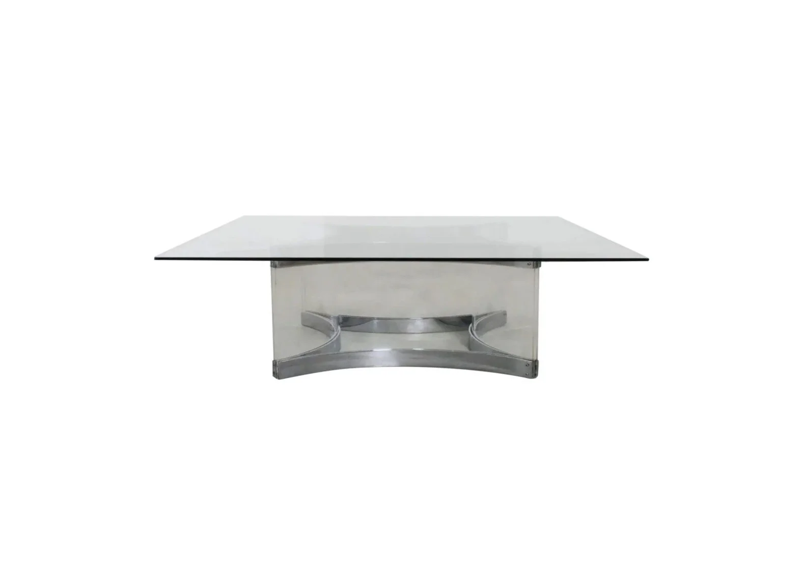 Mid Century Modern Alessandro Albrizzi Chrome & Lucite Coffee Cocktail Table - Judith Krantz Estate