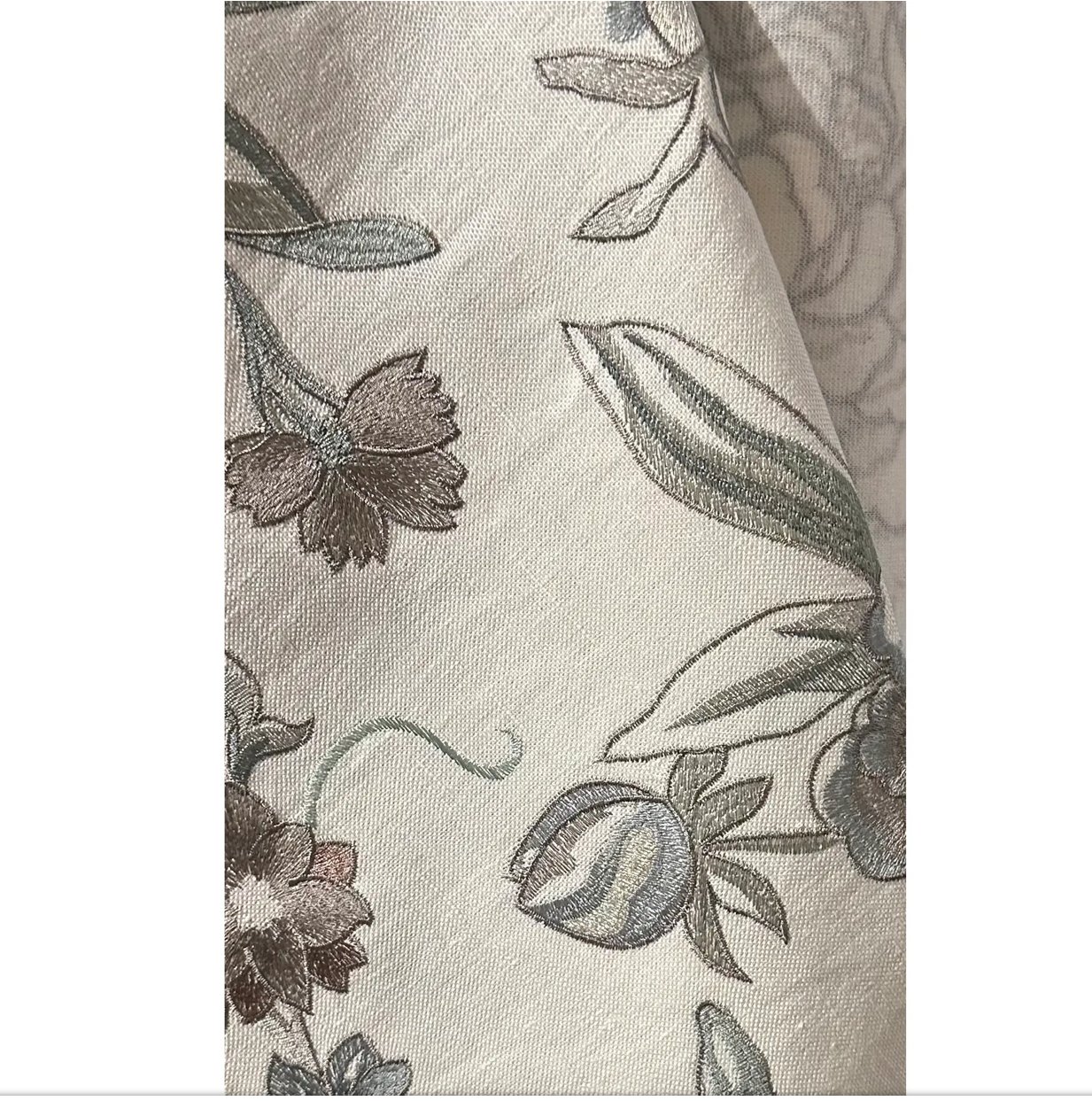 Scalamandre Peony Salena Linen Embroidery Fabric - By the Yard