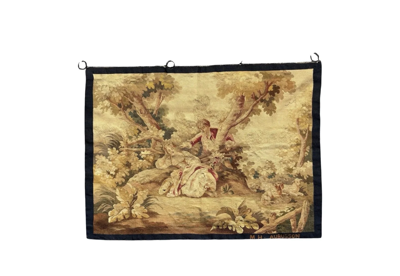 Antique French Aubusson Scenic Tapestry
