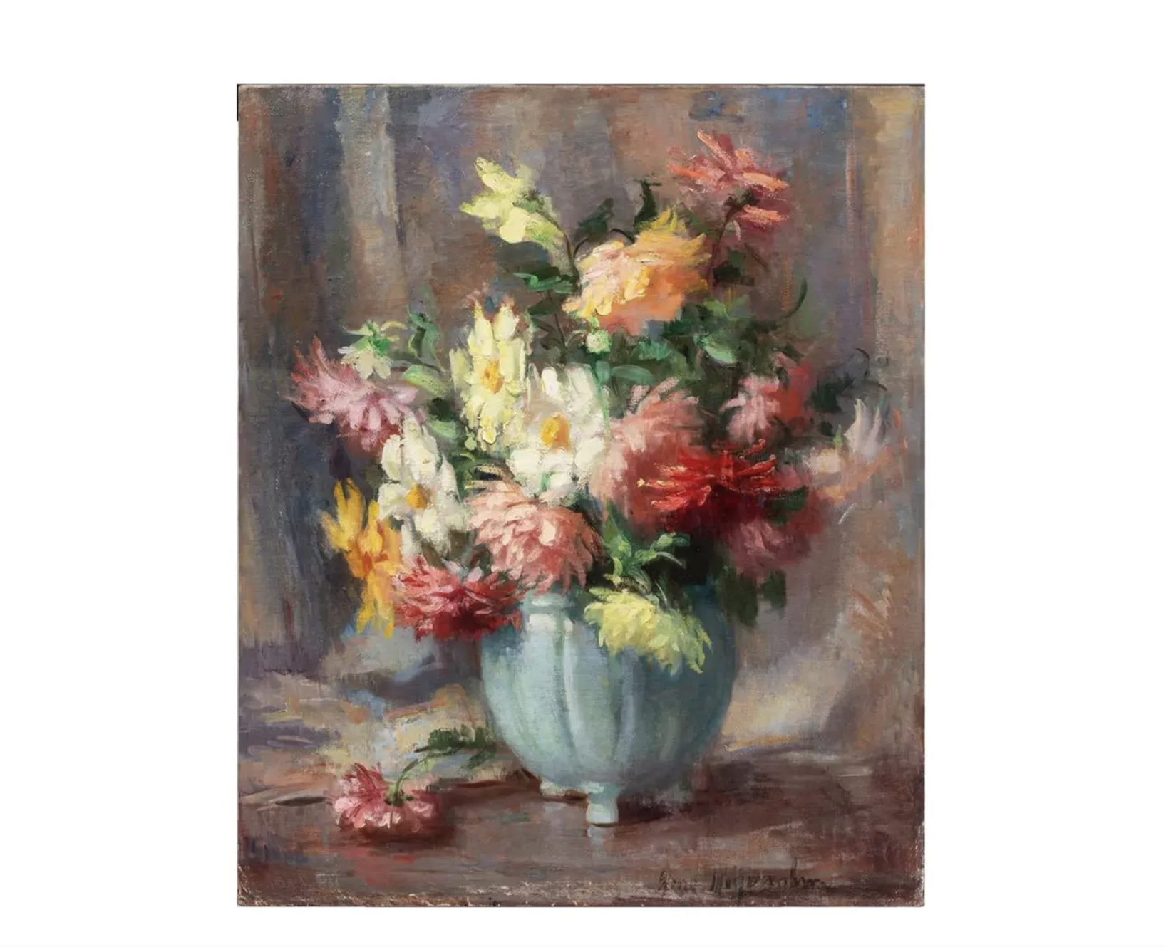 Vintage Still Life Oil Painting of Flowers by Exene Reed Meyersahm (1886-1978)