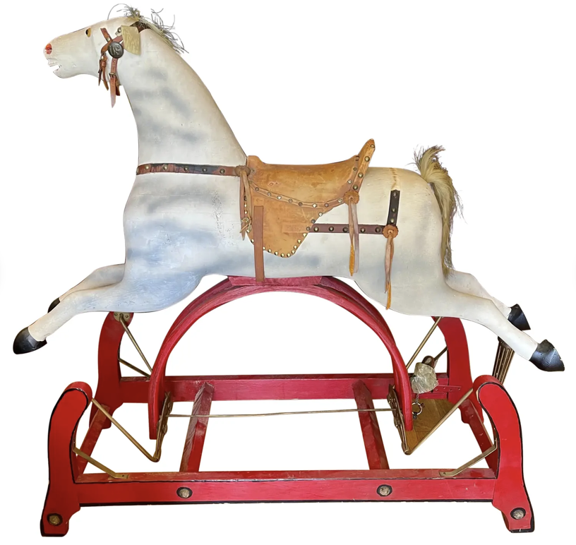Antique American Primitive Handmade Gliding Rocking Hobby Horse