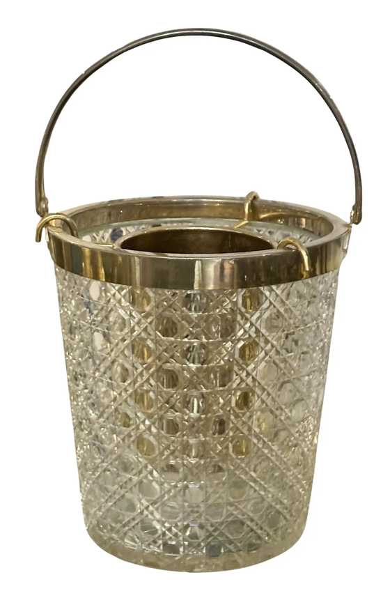 Antique Baccarat French Crystal Gilt Washed Wine Bottle Ice Bucket