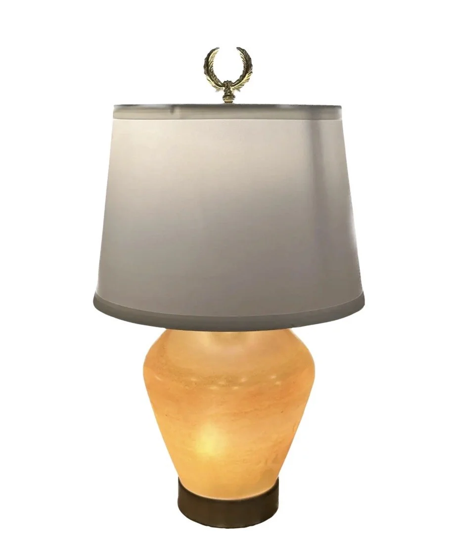 Signed Correia Studio Art Glass Gold Iridescent Lamp