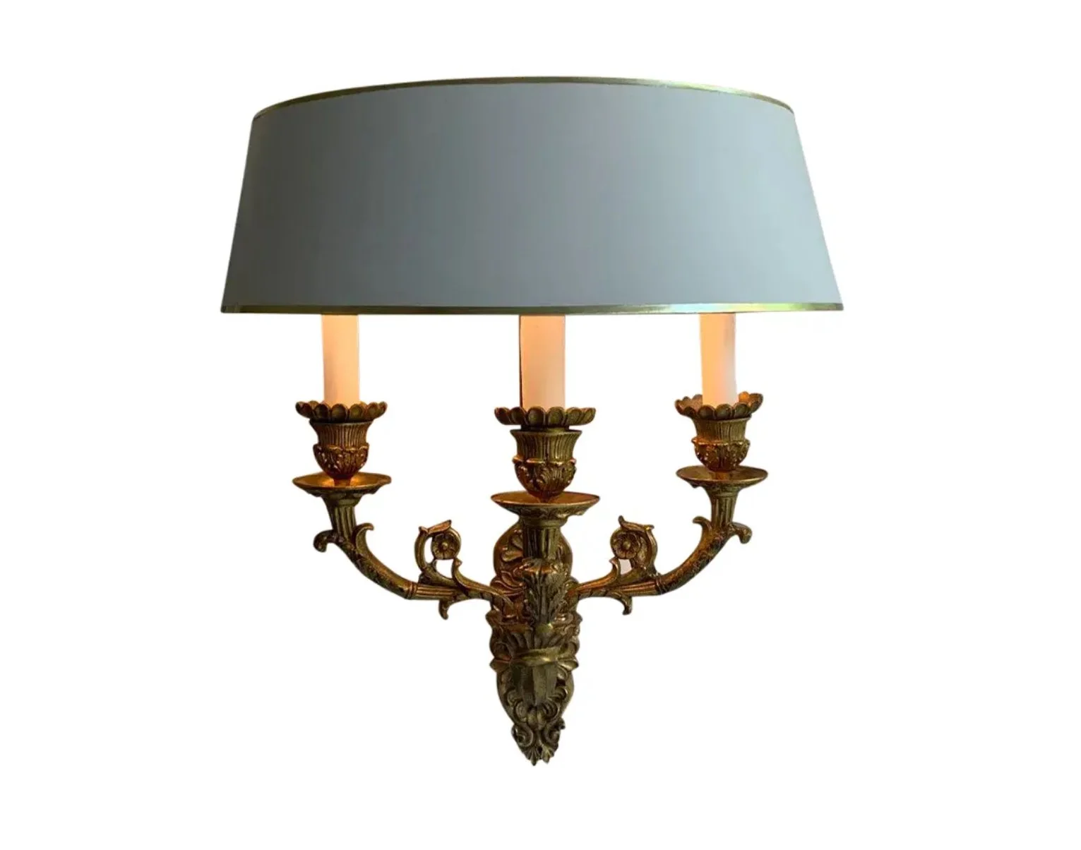 Antique French Louis XV Style Gilt Bronze Three Light Wall Sconce