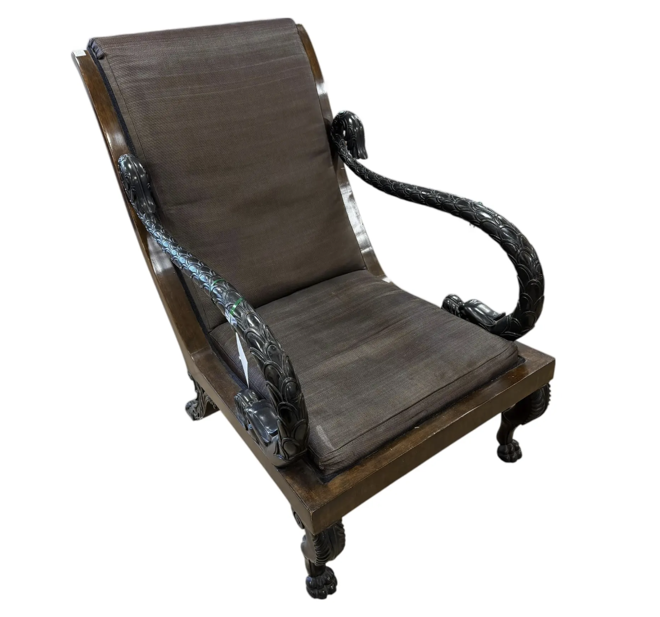 Quatrain for Dessin Fournir Italian Empire Style Serpent Armchair
